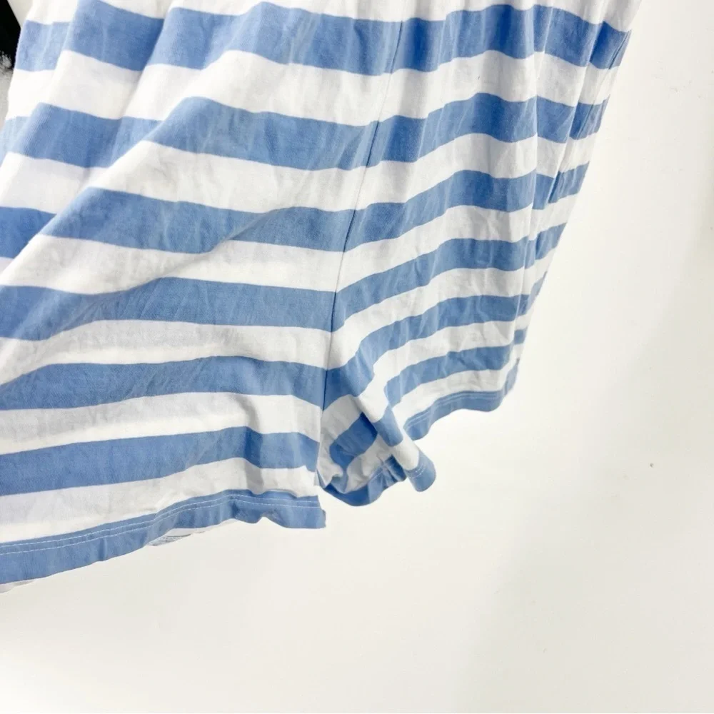 ✅ RALPH LAUREN GIRLS BLUE/WHITE‎ Striped Cotton Jersey Romper SIZE X-LARGE